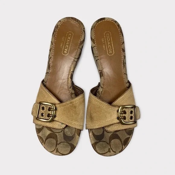 COACH TREVINA NAVY SUEDE 2” WEDGES - Picture 9 of 10